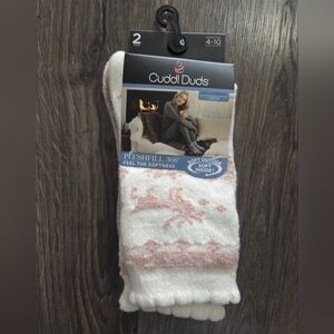 Cuddl Duds Plushfill Crew Socks 2pk NWT
